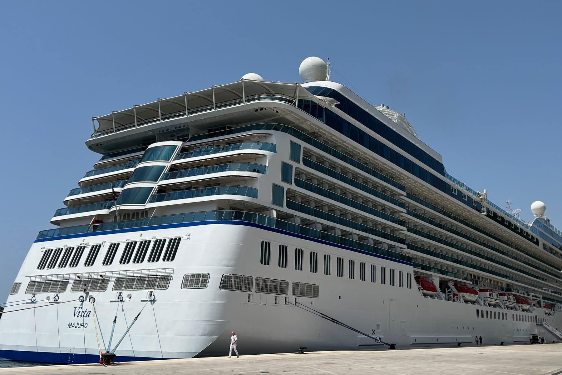 Oceania Vista berthed below the hills of Dubrovnik