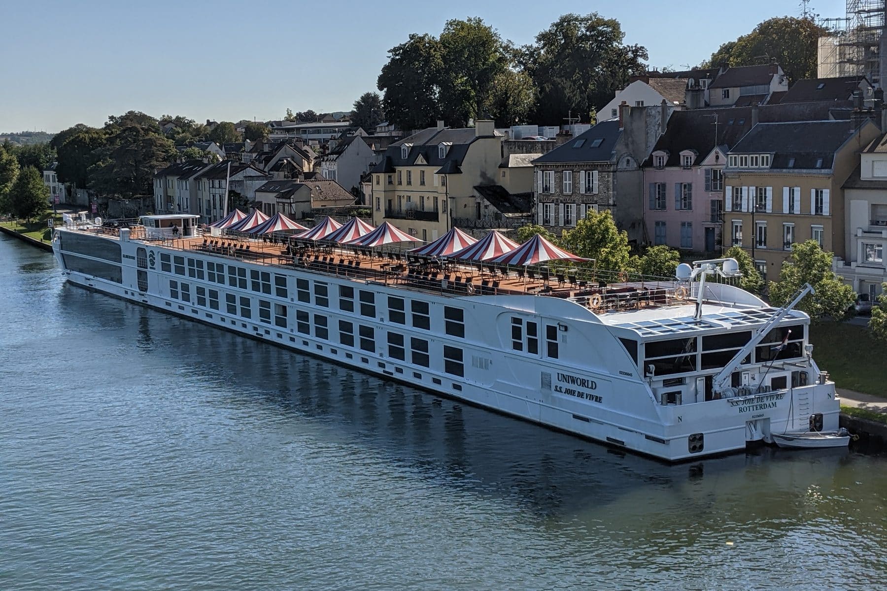 Uniworld's S.S. Joie de Vivre moored on the Seine in Paris