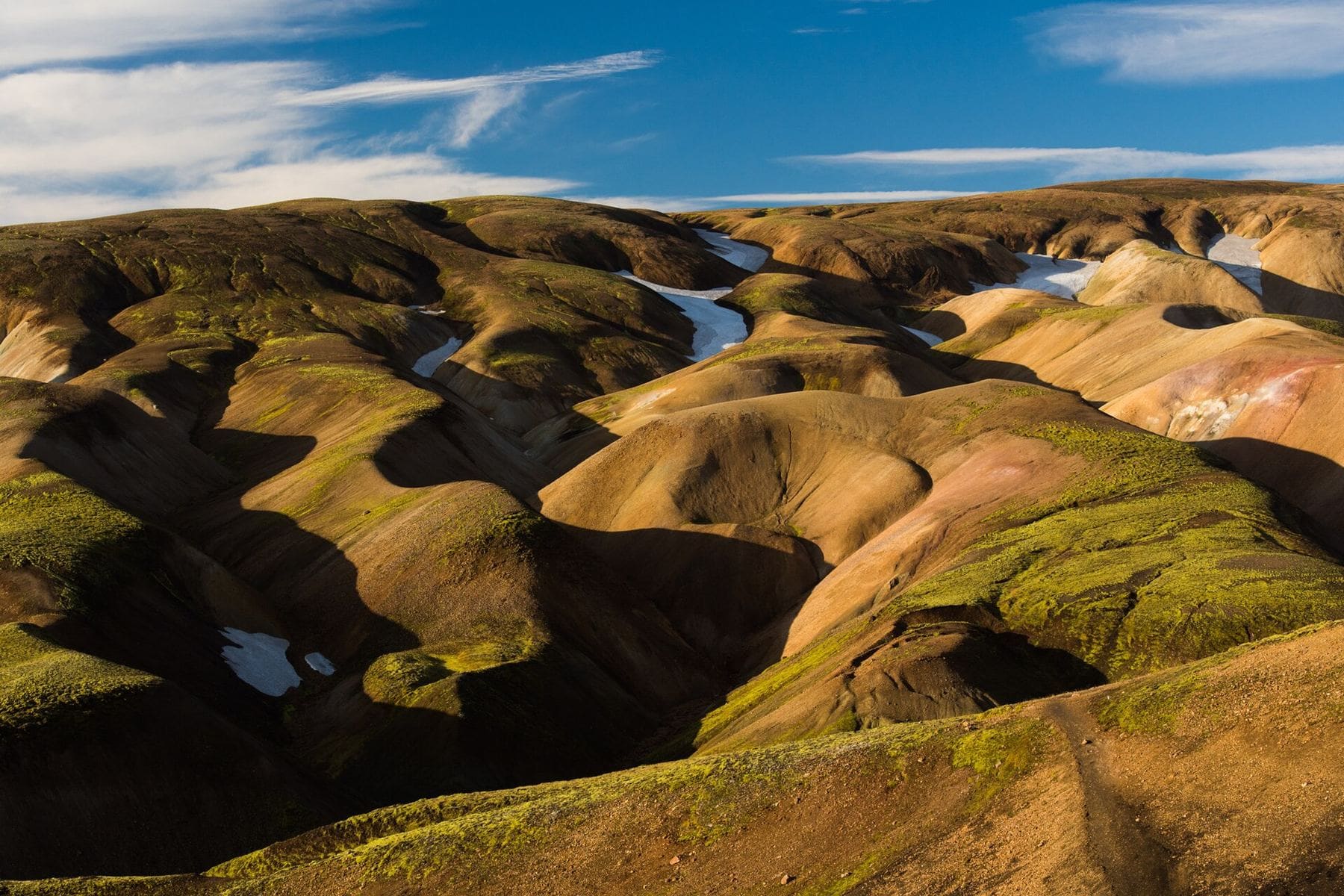 Rhyolite mountains at Landmannalaugar in the Icelandic highlands