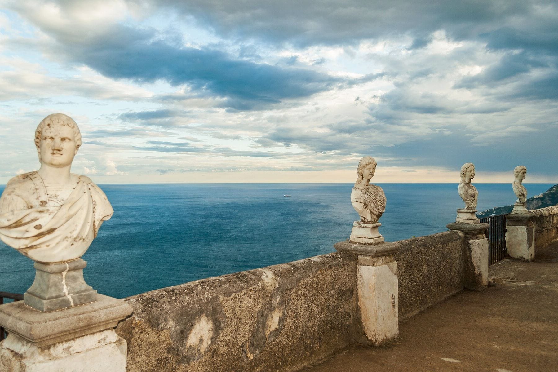 A clifftop terrace at Ravello above the Amalfi Coast