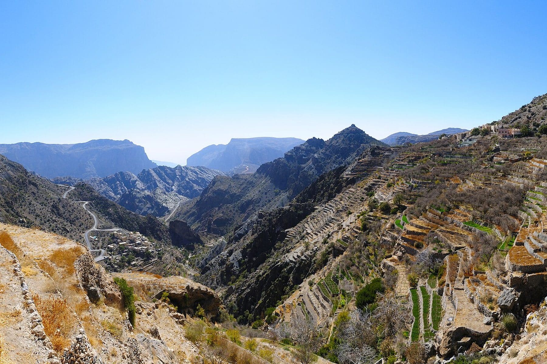 Terraced villages on the slopes of Jebel Akhdar, Oman