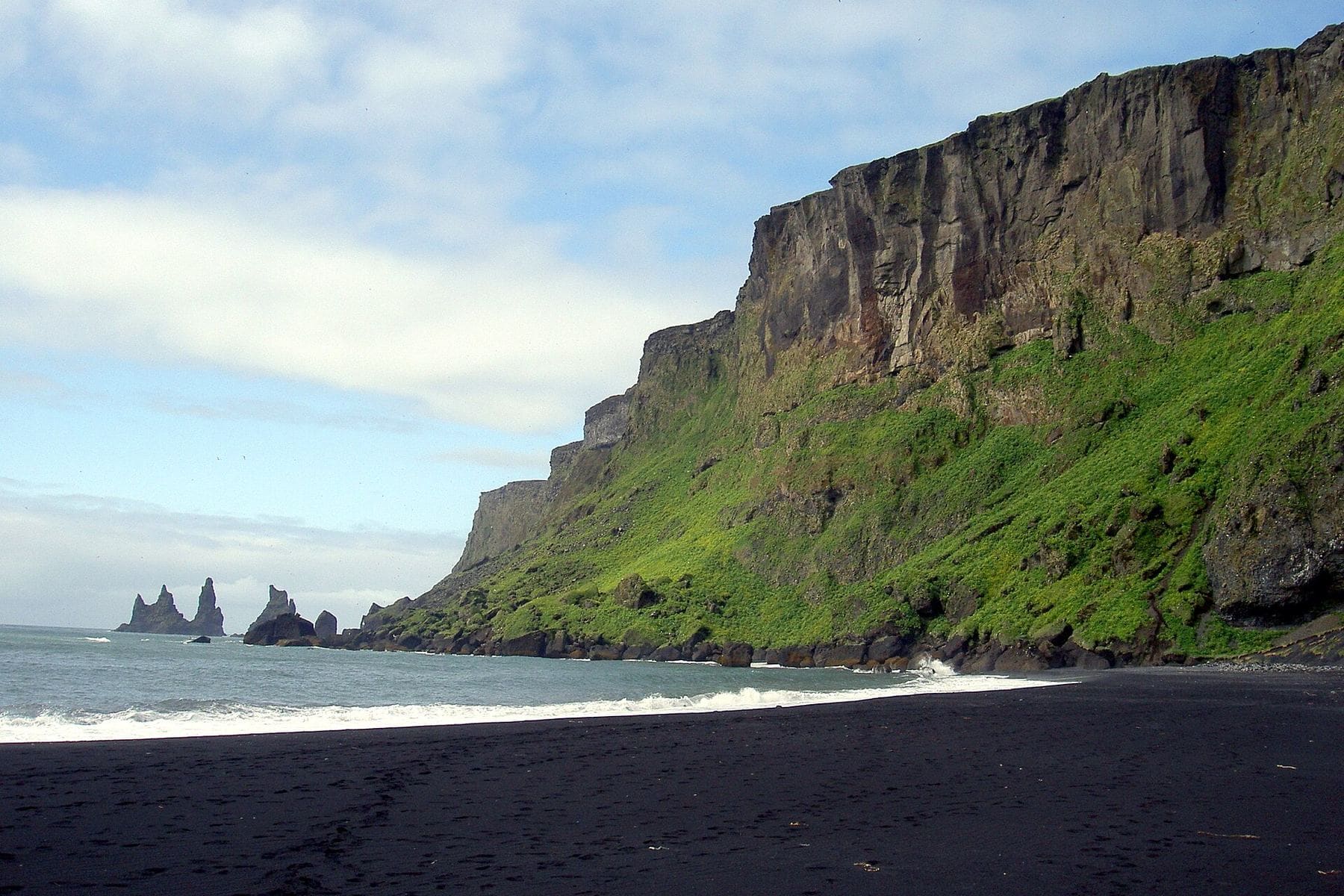 Black sand beach at Vík on Iceland's south coast